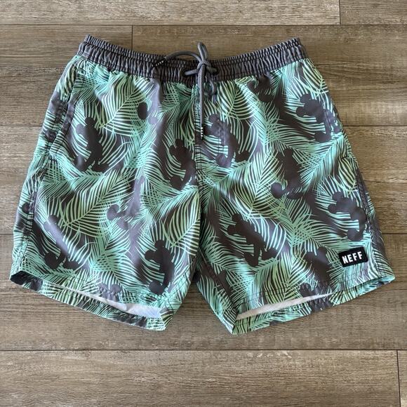 NEFF Disney Mickey Mouse Men's Medium Swim Trunks | Palm Print Resort Beach Pool - Picture 1 of 12